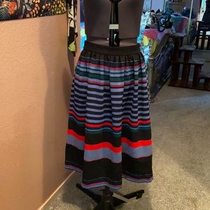 Striped Vintage Flare Ankle Skirt